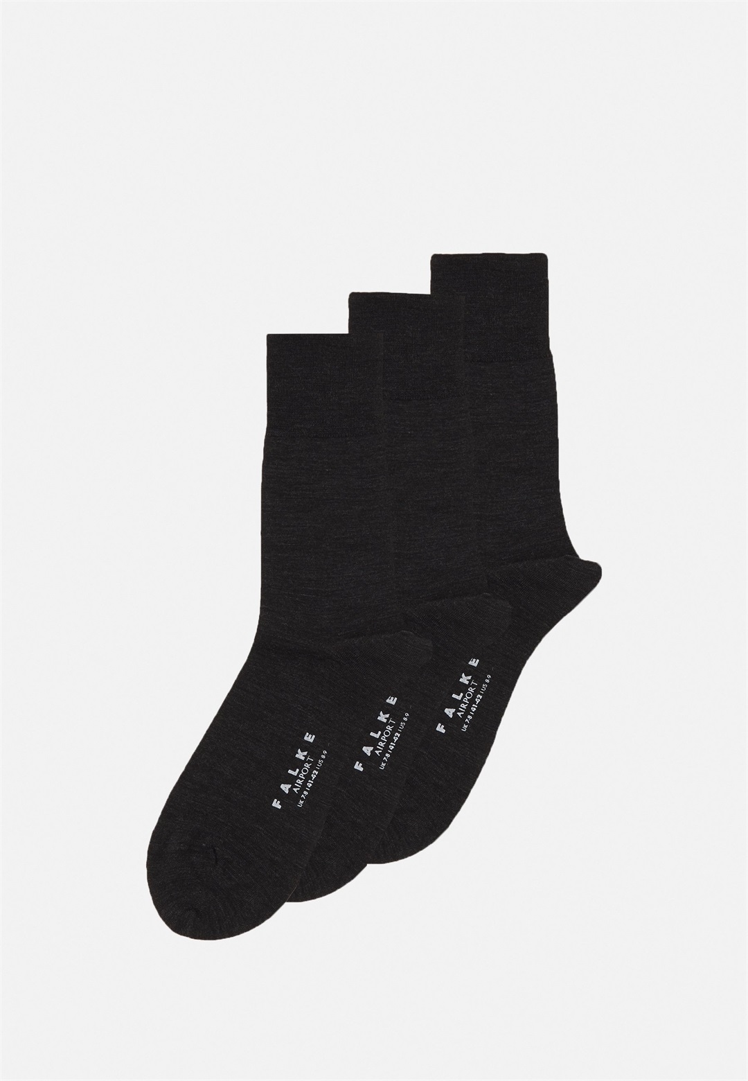 FALKE AIRPORT 3-PACK - Socken - anthracite melange/anthrazit