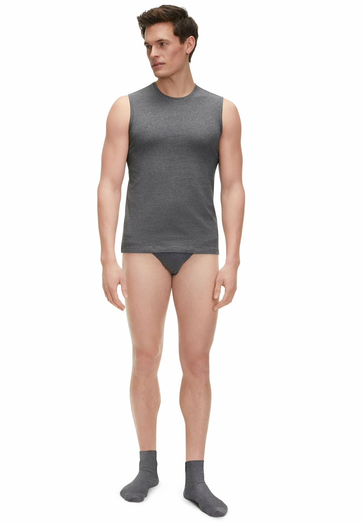 FALKE DAILY COMFORT 2-PACK MUSCLE SHIRT - Unterhemd/-shirt - dark grey heather/grau