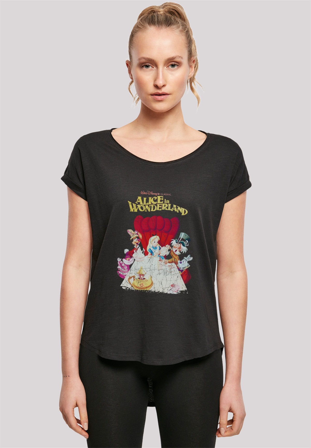 F4NT4STIC DISNEY ALICE IM WUNDERLAND RETRO POSTER - T-Shirt print - black/schwarz