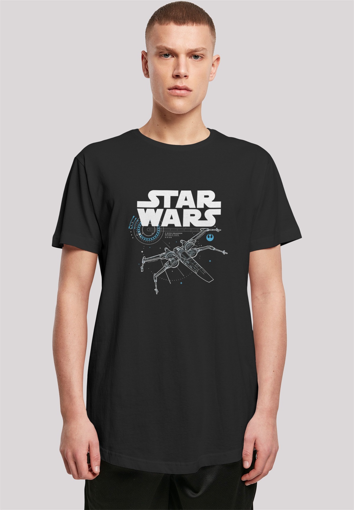 F4NT4STIC LONG CUT 'STAR WARS THE LAST JEDI X WING' - T-Shirt print - black/schwarz