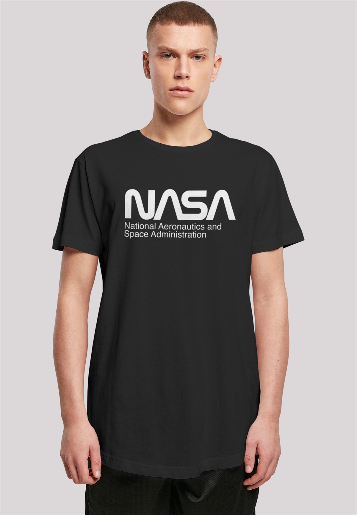 F4NT4STIC LONG CUT 'NASA AERONAUTICS AND SPACE' - T-Shirt print - black/schwarz