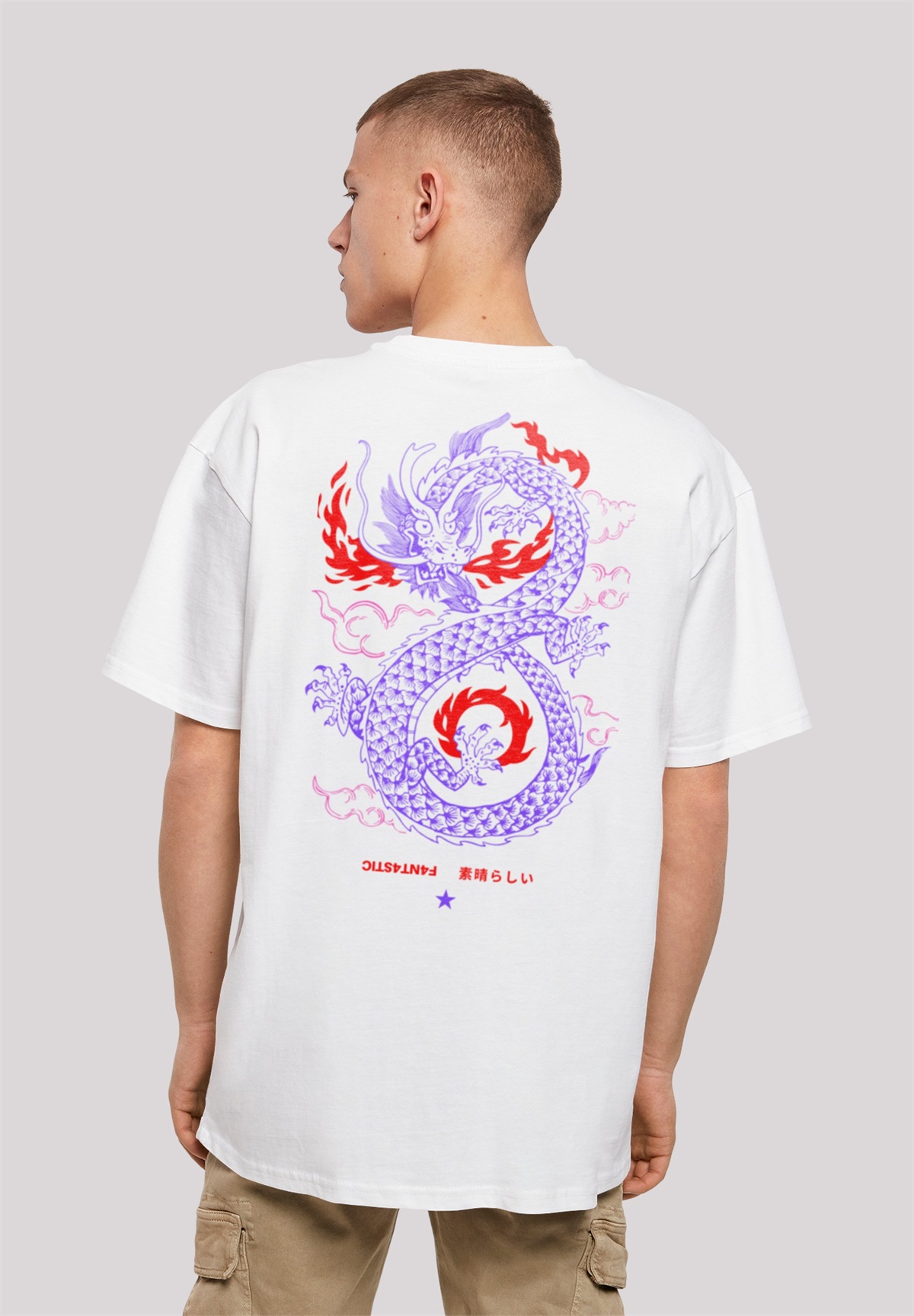F4NT4STIC DRACHE FEUER JAPAN - T-Shirt print - weiß