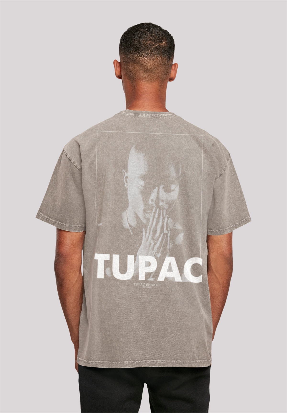 F4NT4STIC TUPAC SHAKUR PRAYING - T-Shirt print - asphalt/dunkelgrau