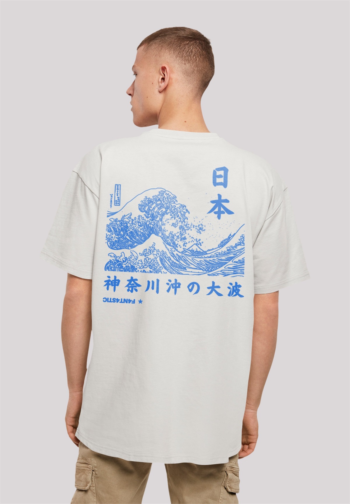 F4NT4STIC KANAGAWA WELLE - T-Shirt print - lightasphalt/grau