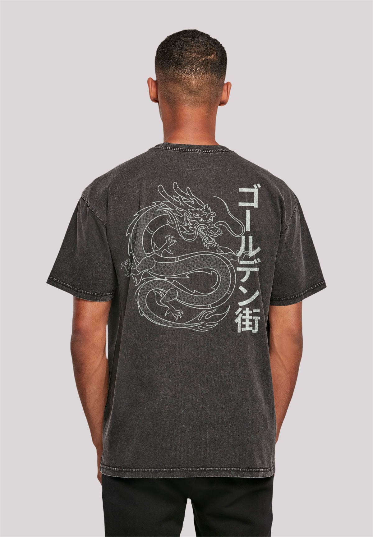 F4NT4STIC DRACHE GOLDEN GAI - T-Shirt print - schwarz