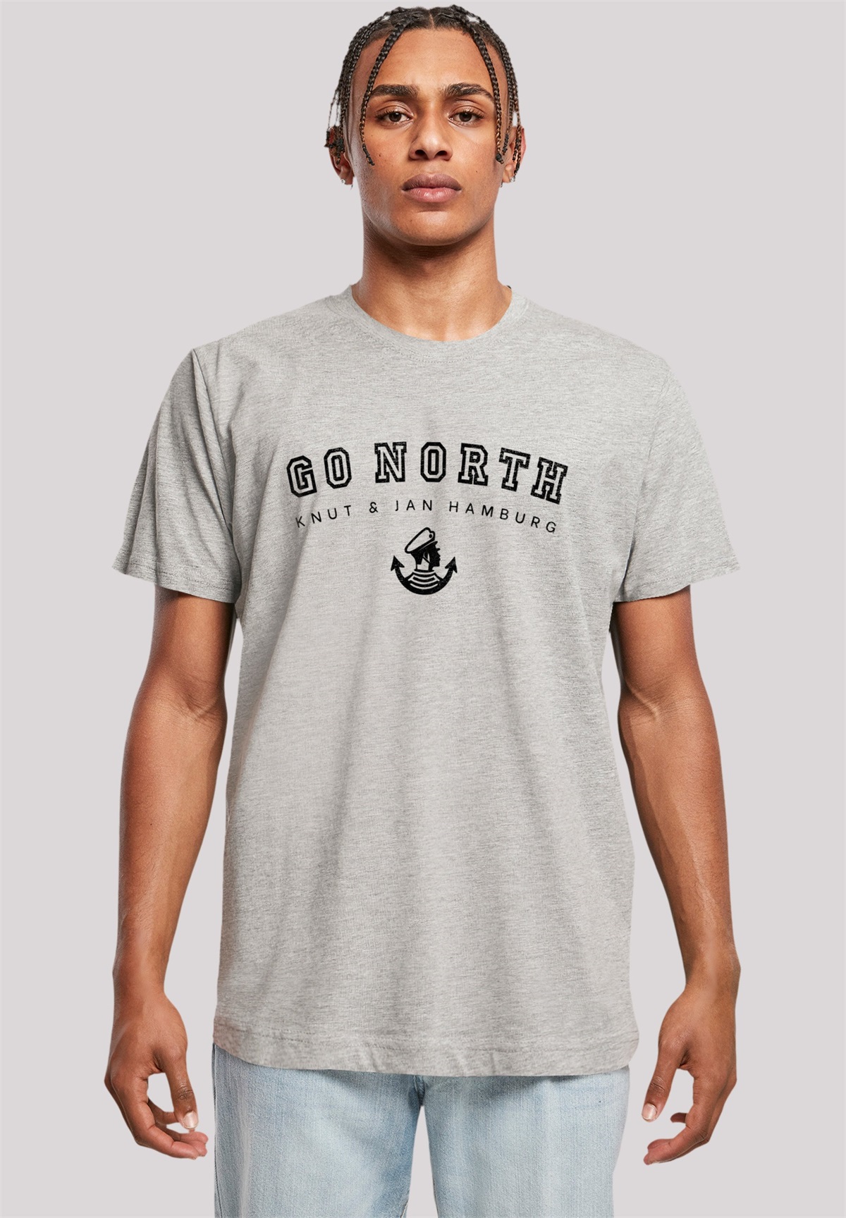 F4NT4STIC GO NORTH - T-Shirt print - heather grey/grau