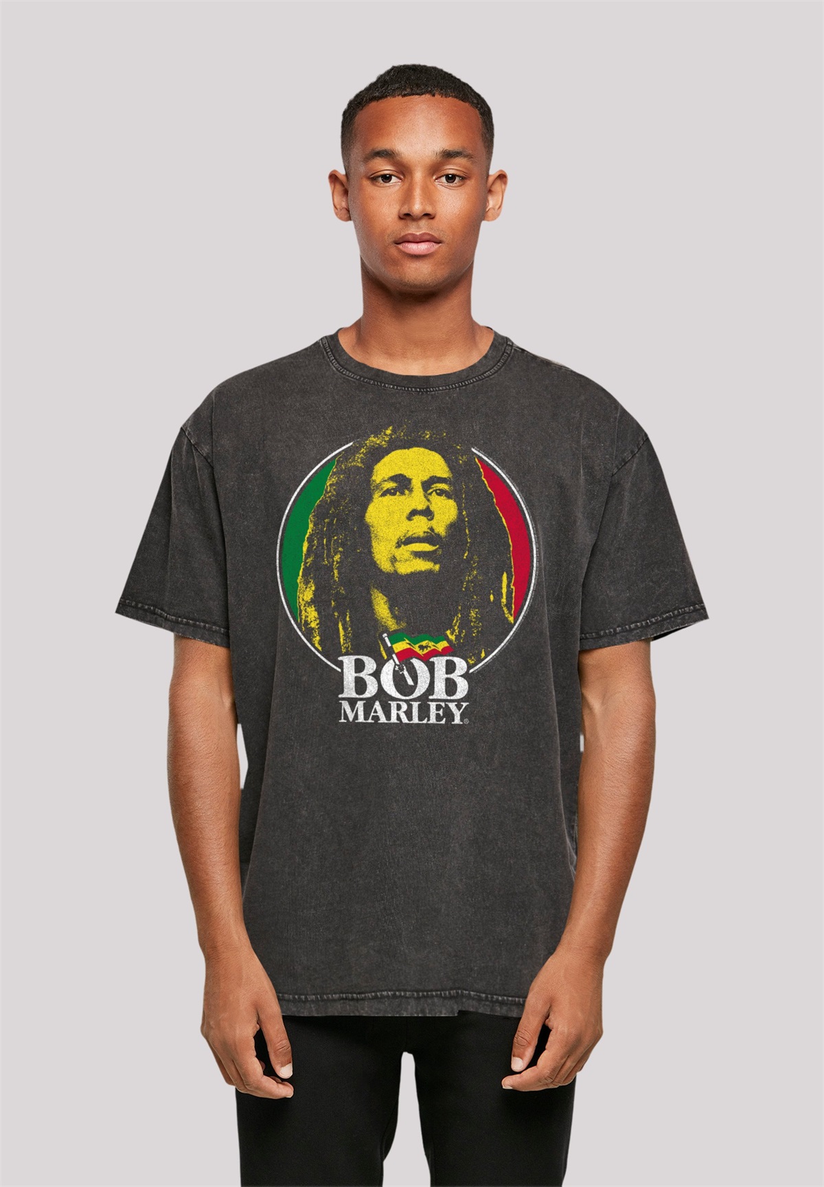 F4NT4STIC BOB MARLEY BADGE REGGAE MUSIC - T-Shirt print - schwarz
