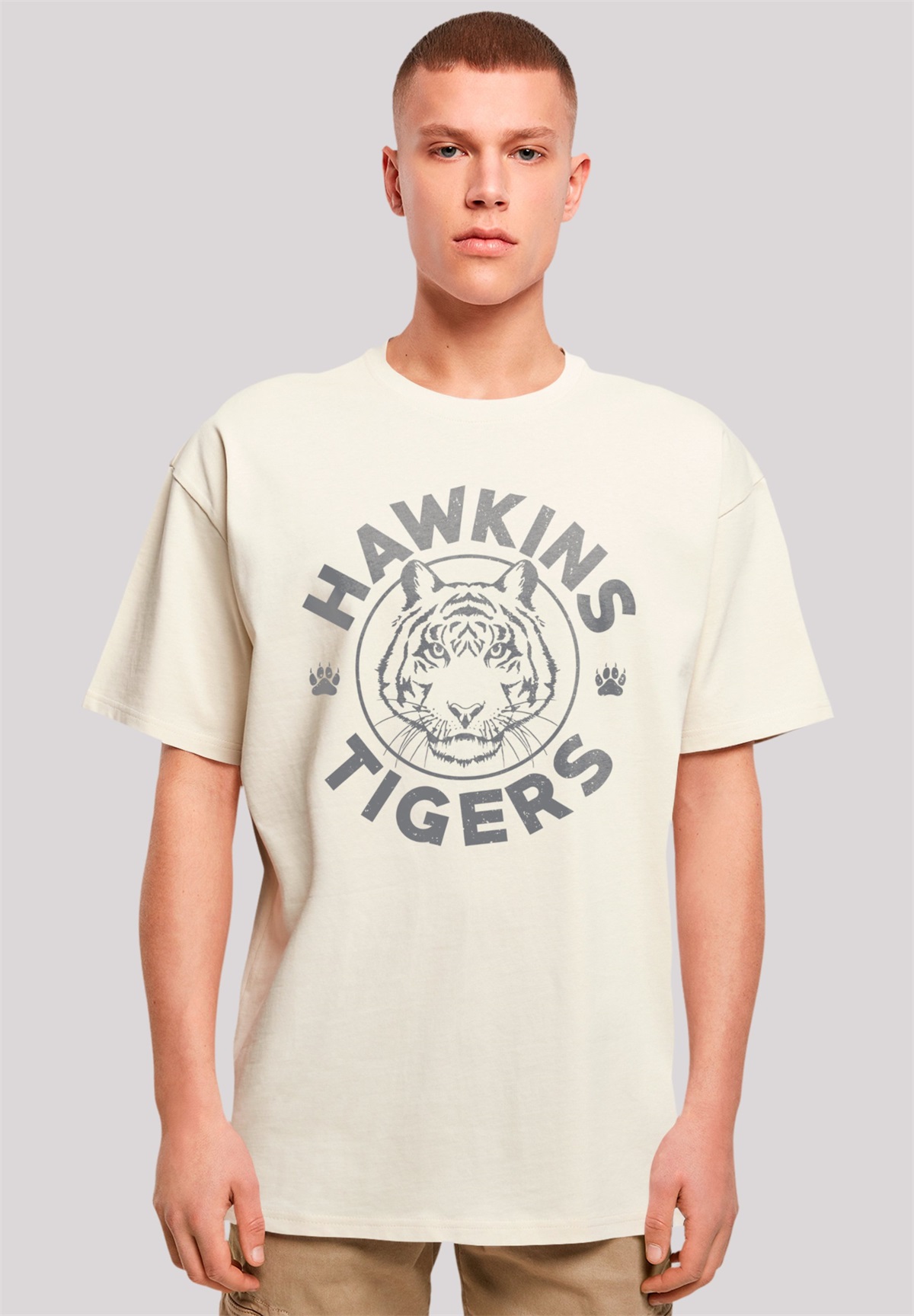 F4NT4STIC STRANGER THINGS HAWKINS TIGER NETFLIX TV SERIES - T-Shirt print - sand