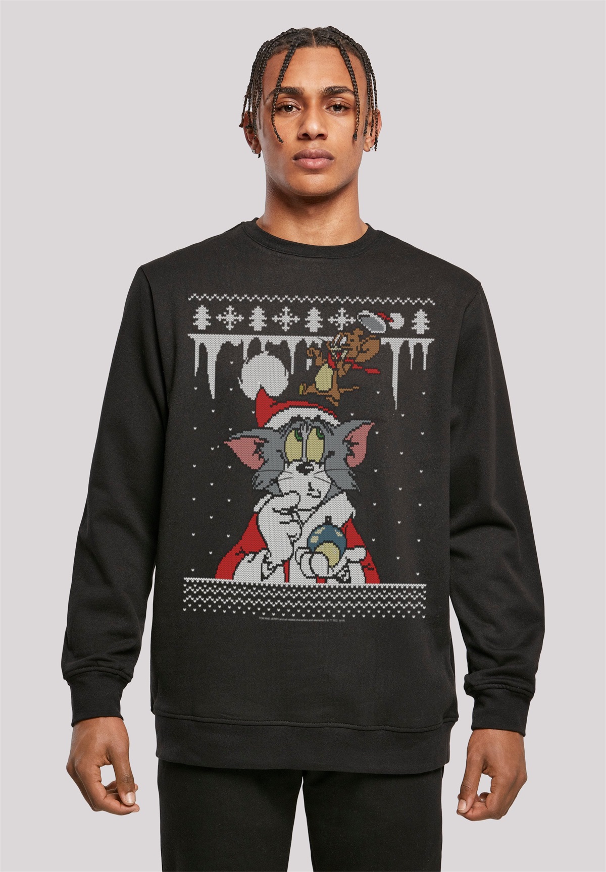 F4NT4STIC TOM UND JERRY WEIHNACHTEN FAIR ISLE - Sweatshirt - black/schwarz