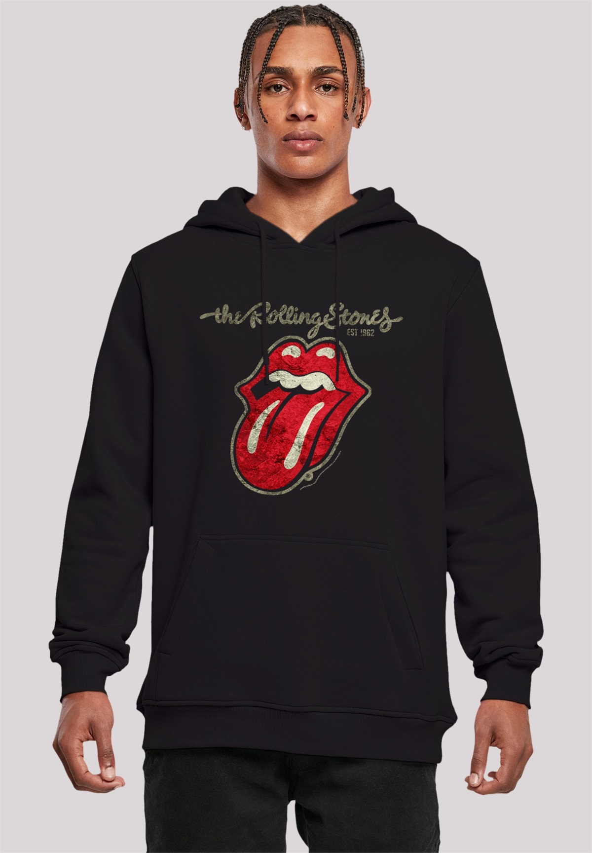 F4NT4STIC THE ROLLING STONES PLASTERED TONGUE WASHED - Kapuzenpullover - schwarz