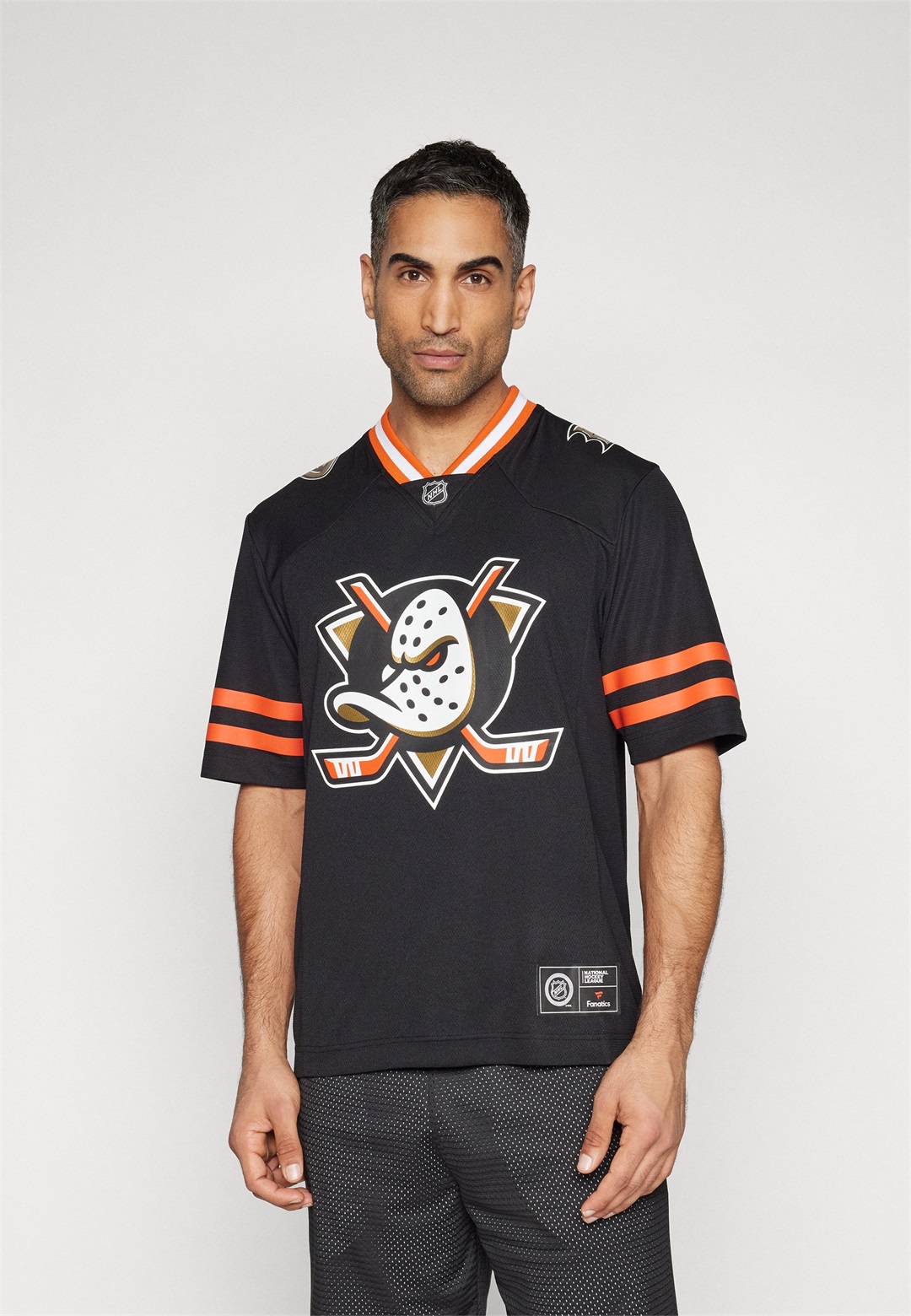 Fanatics NHL ANAHEIM DUCKS - T-Shirt print - black/medium teal/white/schwarz