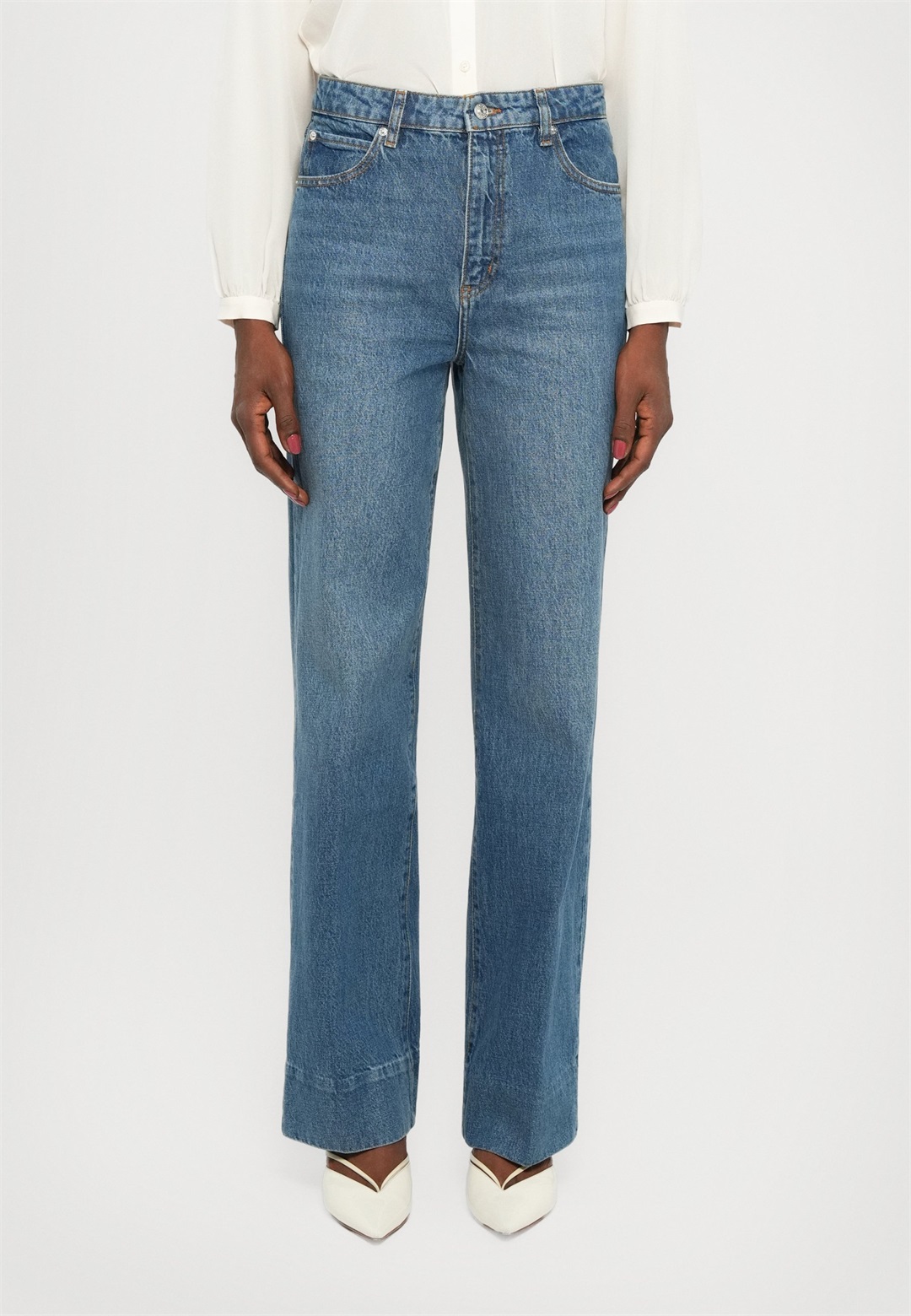 FRAME THE STREAMLINE - Jeans Straight Leg - swan/blue denim