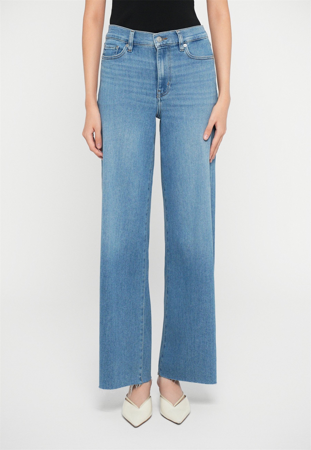 FRAME LE PALAZZO - Wide Leg - flip raw after/blue denim
