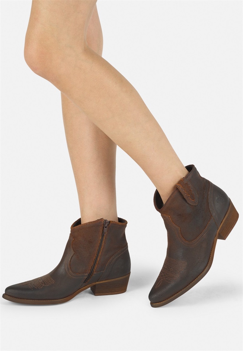 Felmini Cowboy-/Bikerstiefelette - namibia/braun