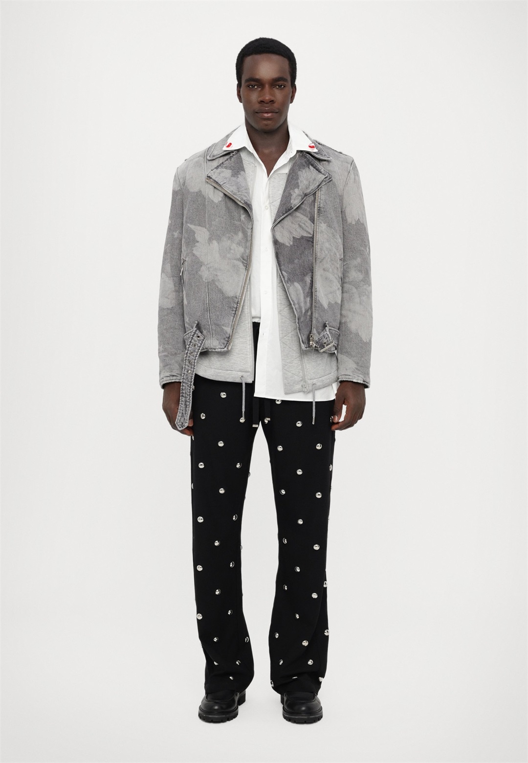 Fiorucci PADDED BIKER JACKET UNISEX - Jeansjacke - grey denim