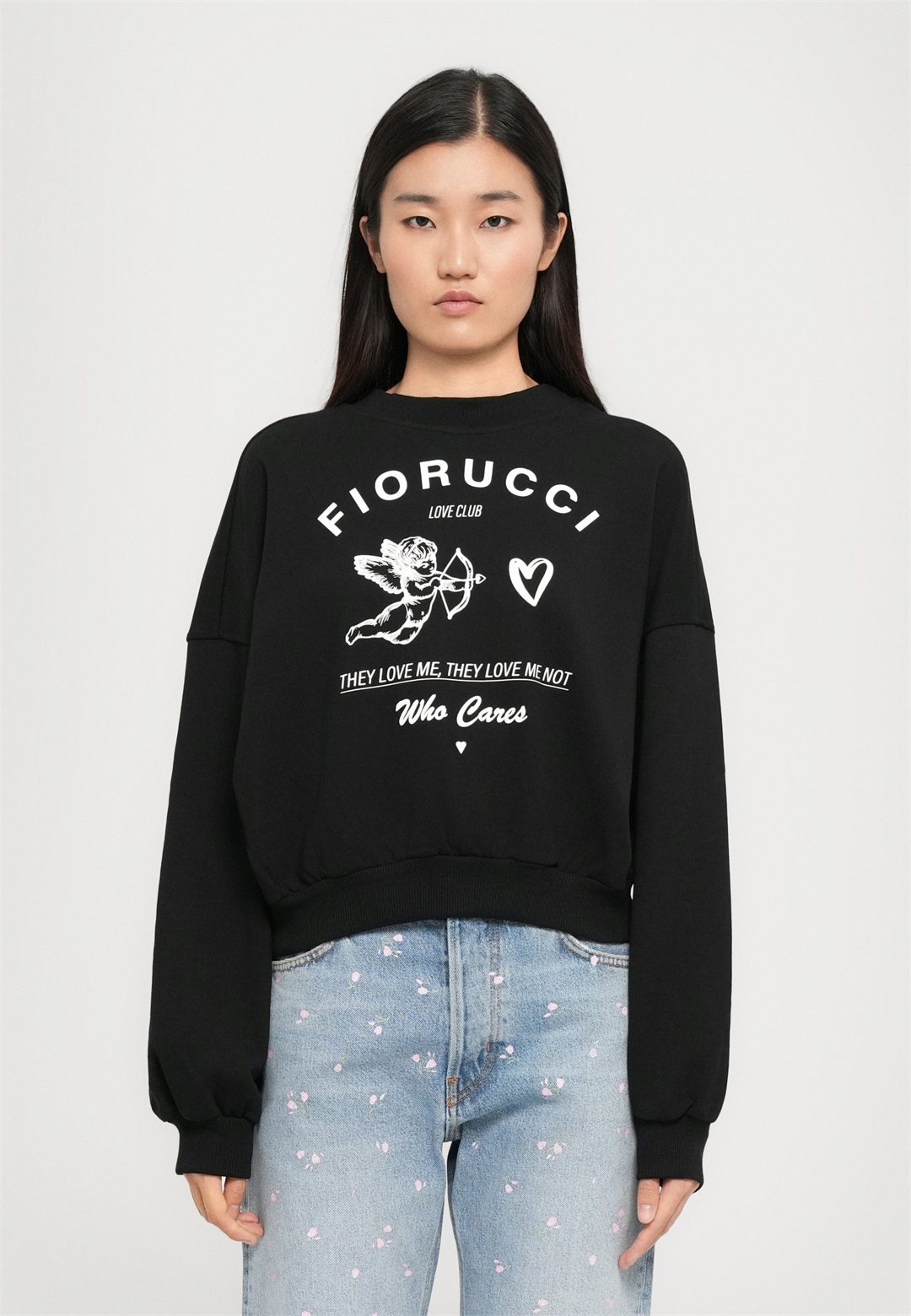 Fiorucci CUPID LOVE CLUB PRINT - Sweatshirt - black/schwarz