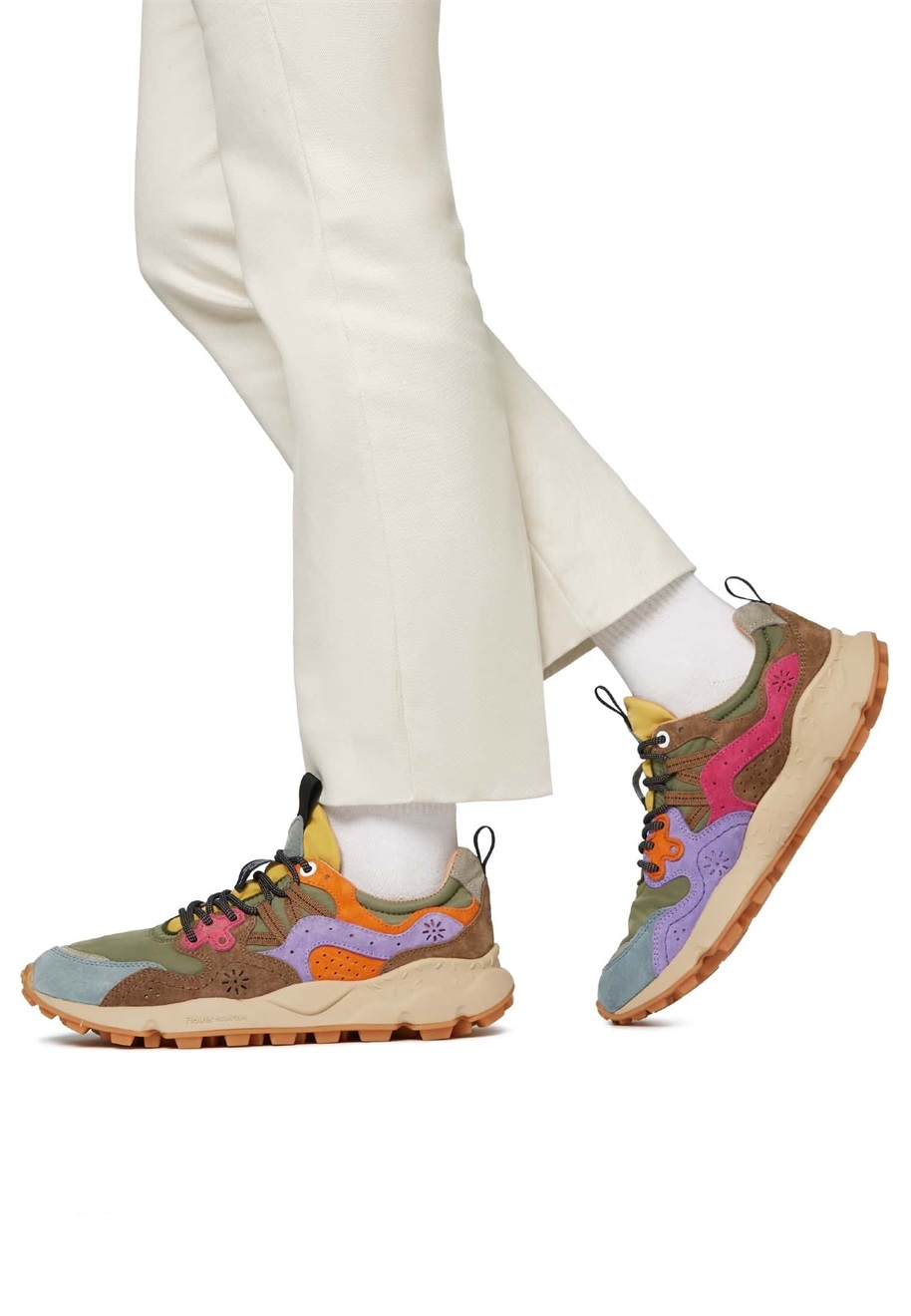 Flower Mountain YAMANO - Sneaker low - militärgrüne/mehrfarbig Flower Mountain YAMANO - Sneaker low - militärgrüne/mehrfarbig