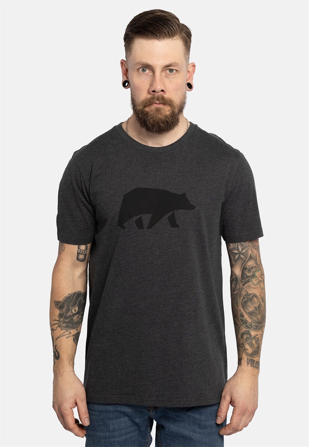 FORSBERG MIT BRUST - T-Shirt print - anthrazitgrau/anthrazit