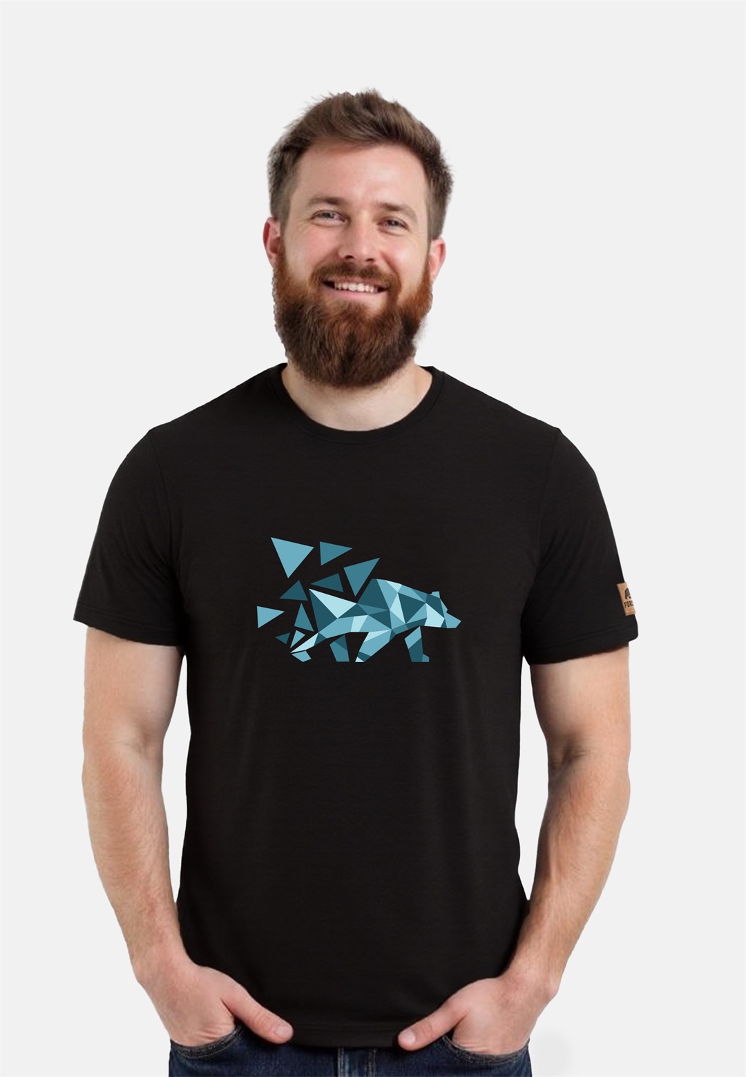 FORSBERG MIKKELSON MIT POLYGONBÄR - T-Shirt print - schwarz blau/schwarz