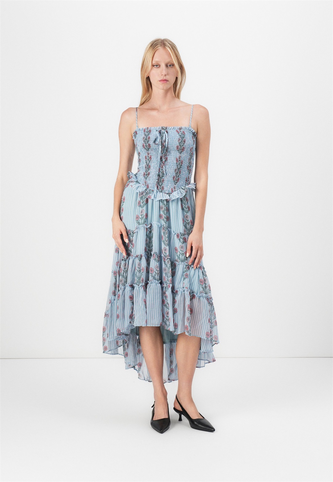 Free People ALEJANDRA MIDI - Freizeitkleid - soft blue combo/hellblau