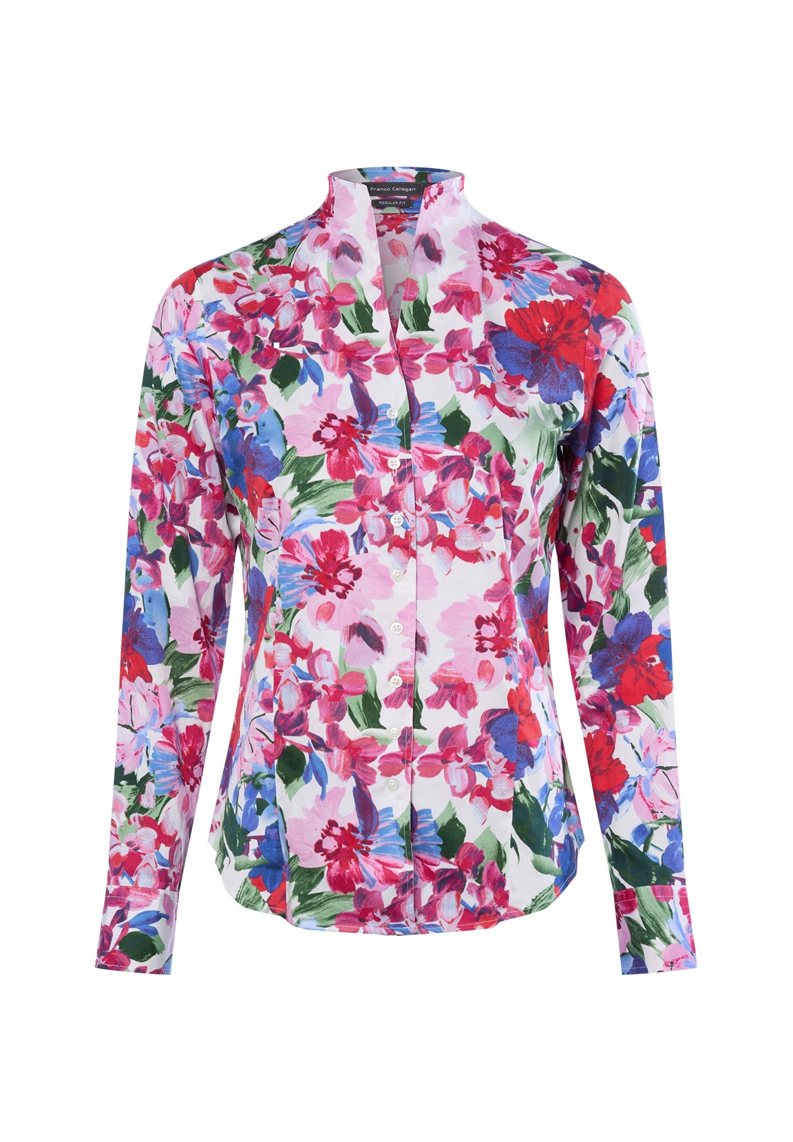 Franco Callegari Hemdbluse - weiß mehrfarbig/mehrfarbig