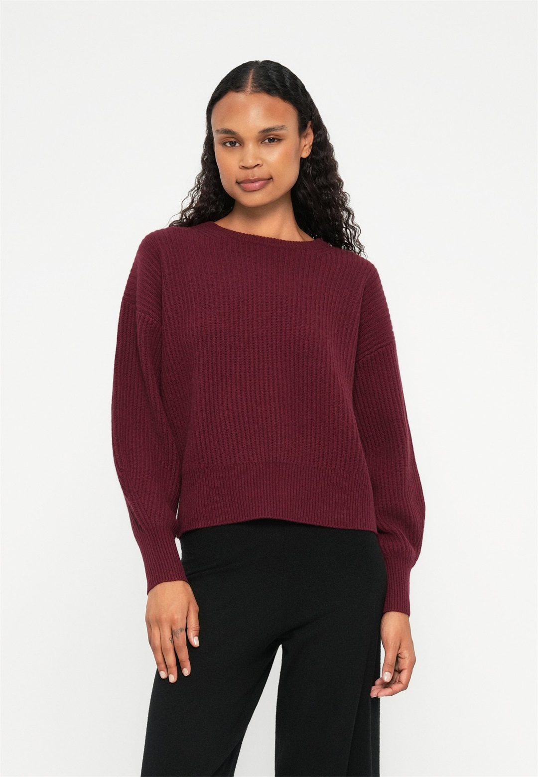 FTC Cashmere PULLOVER - Strickpullover - red wine/dunkelrot