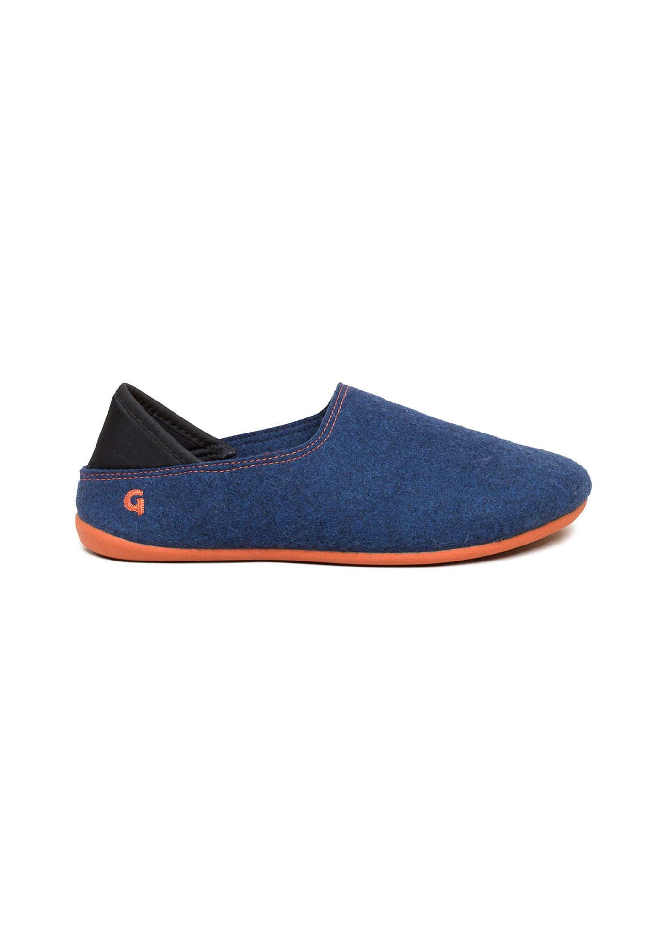 Gottstein Hausschuh - midnight orange/blau