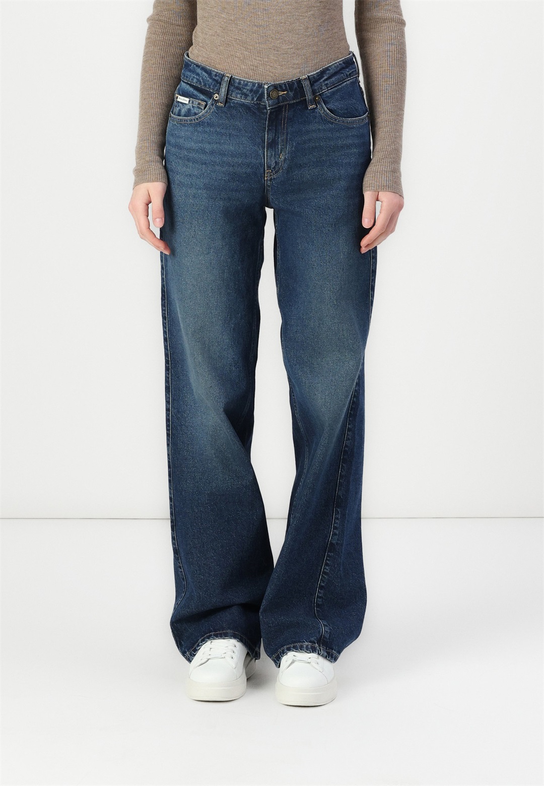Guess Jeans WIDE LEG - Wide Leg - dark blue denim/dark-blue denim