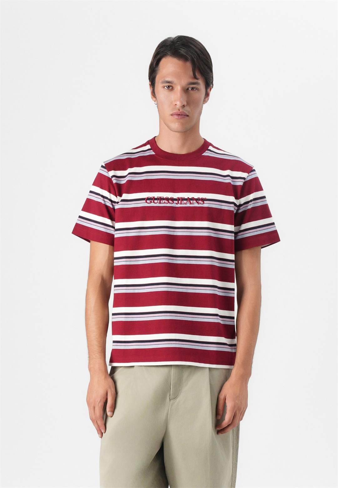 Guess Jeans MINI STRIPED - T-Shirt print - ravishing red/mehrfarbig