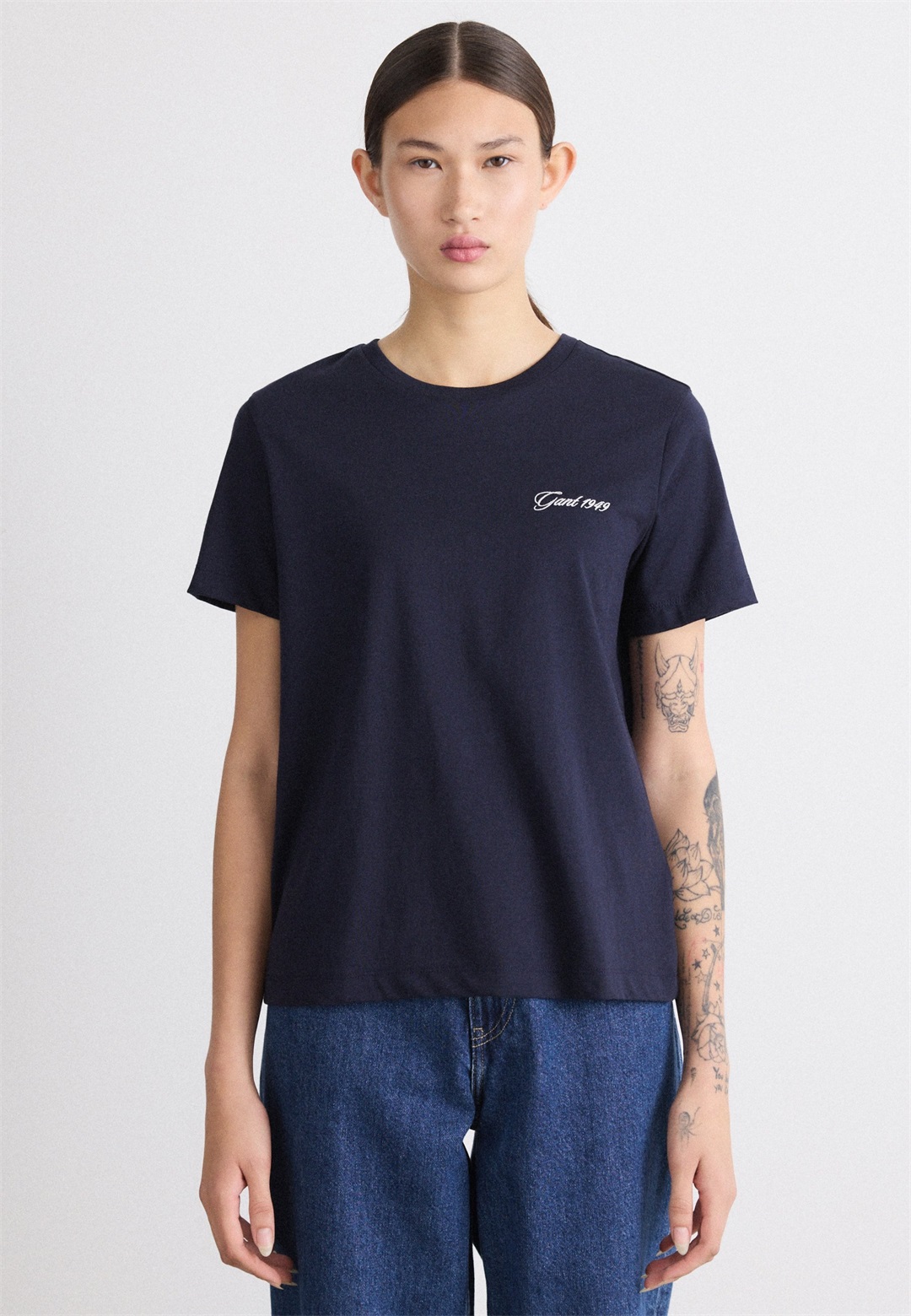 GANT SCRIPT - T-Shirt basic - evening blue/dunkelblau
