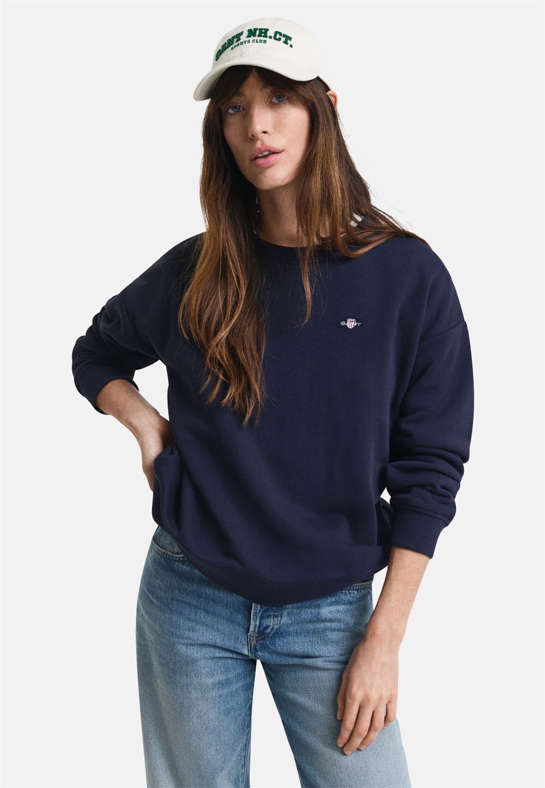 GANT SHIELD C NECK - Sweatshirt - evening blue/dunkelblau