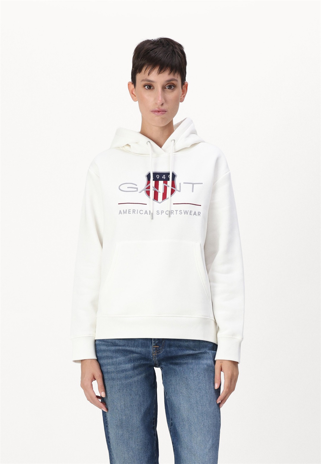 GANT ARCHIVE SHIELD HOODIE - Sweatshirt - ecru/offwhite