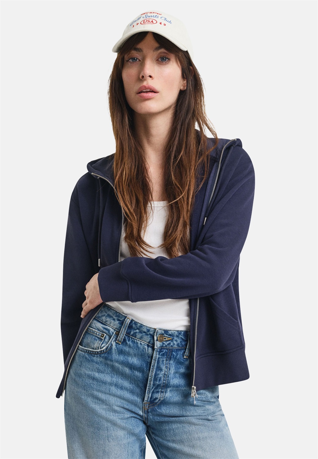 GANT SHIELD ZIP - Sweatjacke - evening blue/dunkelblau