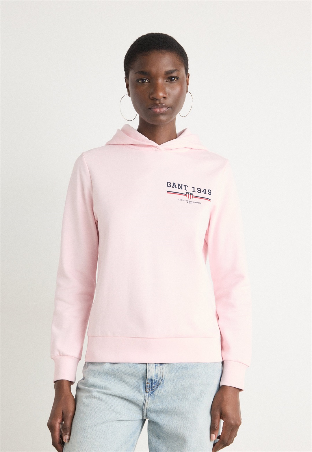 GANT GRAPHIC HOODIE - Kapuzenpullover - salmon/rosa