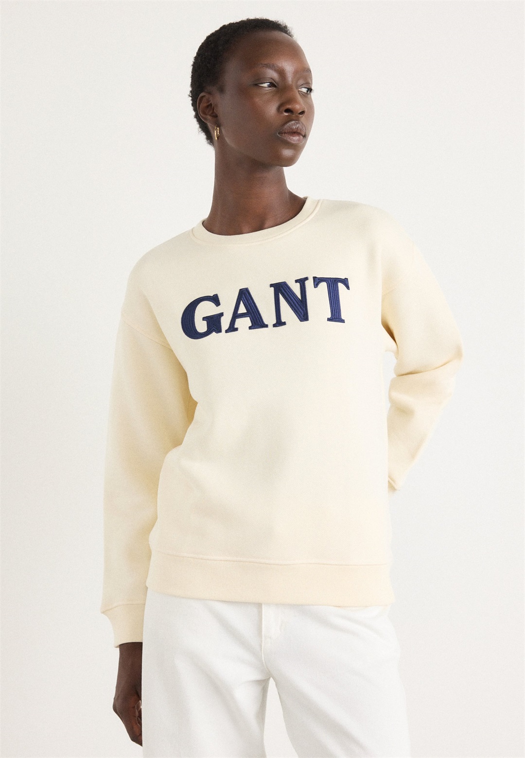GANT GRAPHIC C NECK - Sweatshirt - cream/offwhite