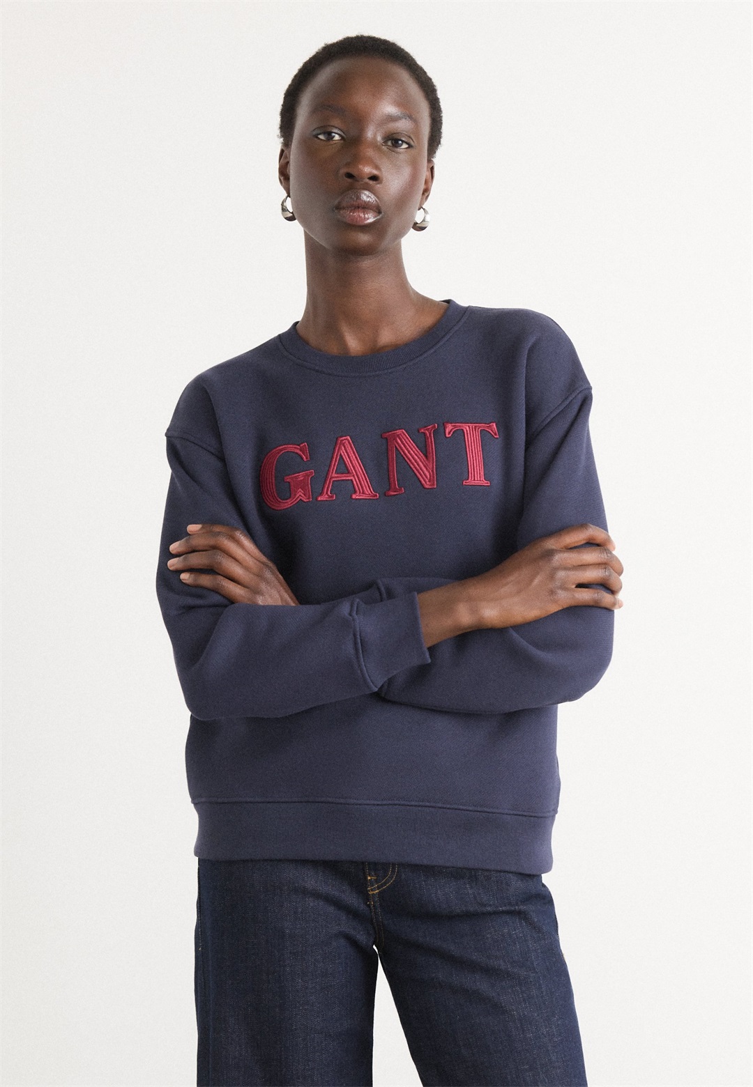 GANT GRAPHIC C NECK - Sweatshirt - evening blue/dunkelblau