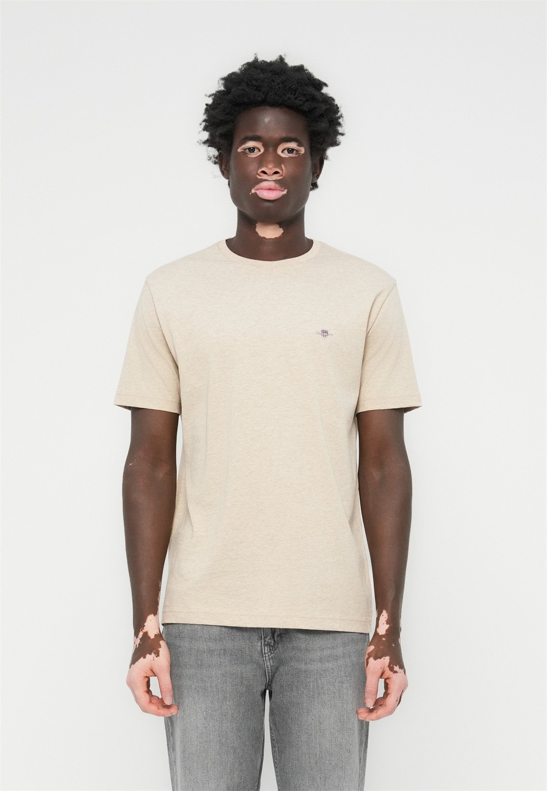 GANT SHIELD - T-Shirt basic - khaki mel/beige