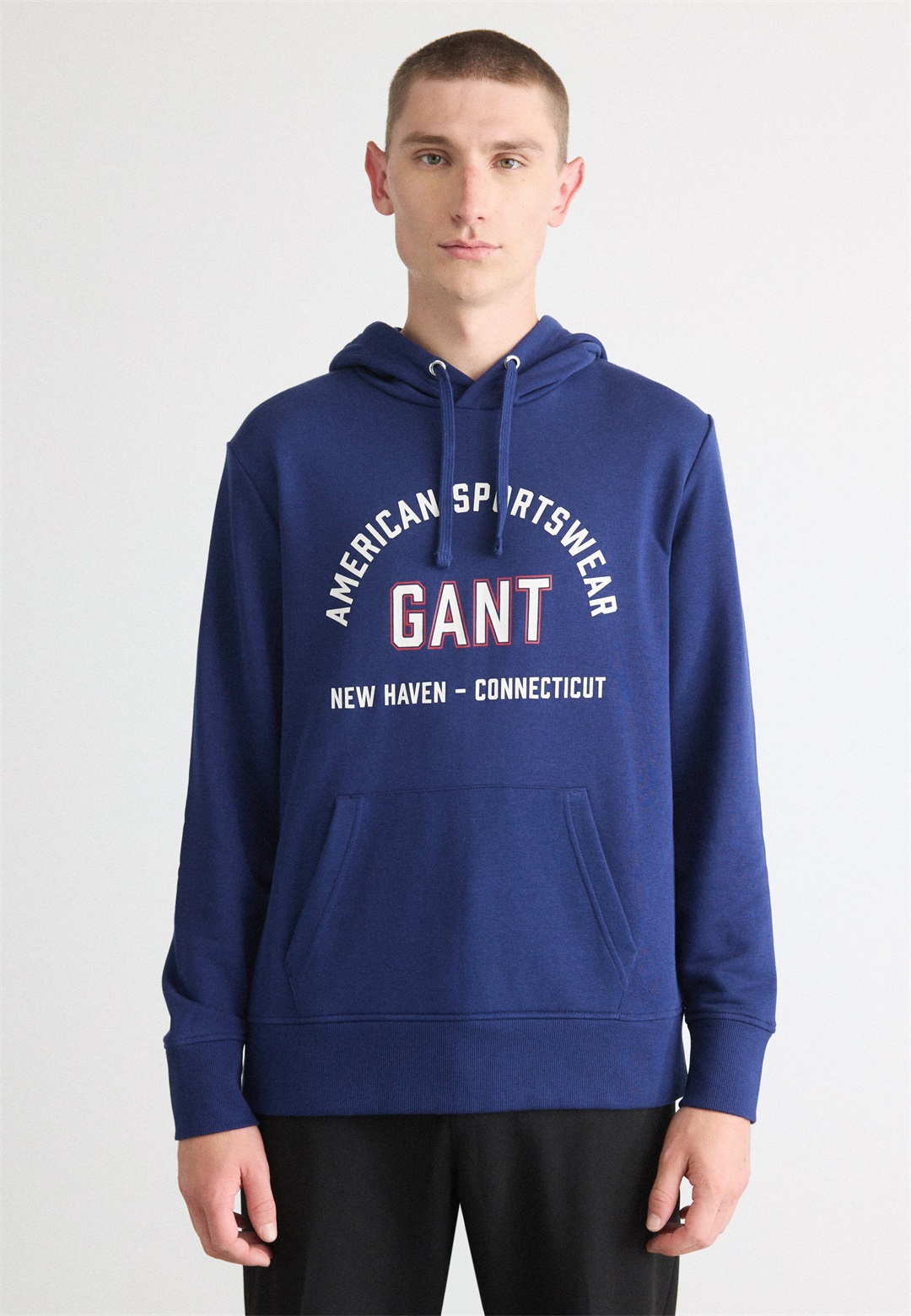 GANT PRINTED GRAPHIC HOODIE - Kapuzenpullover - persian blue/dunkelblau