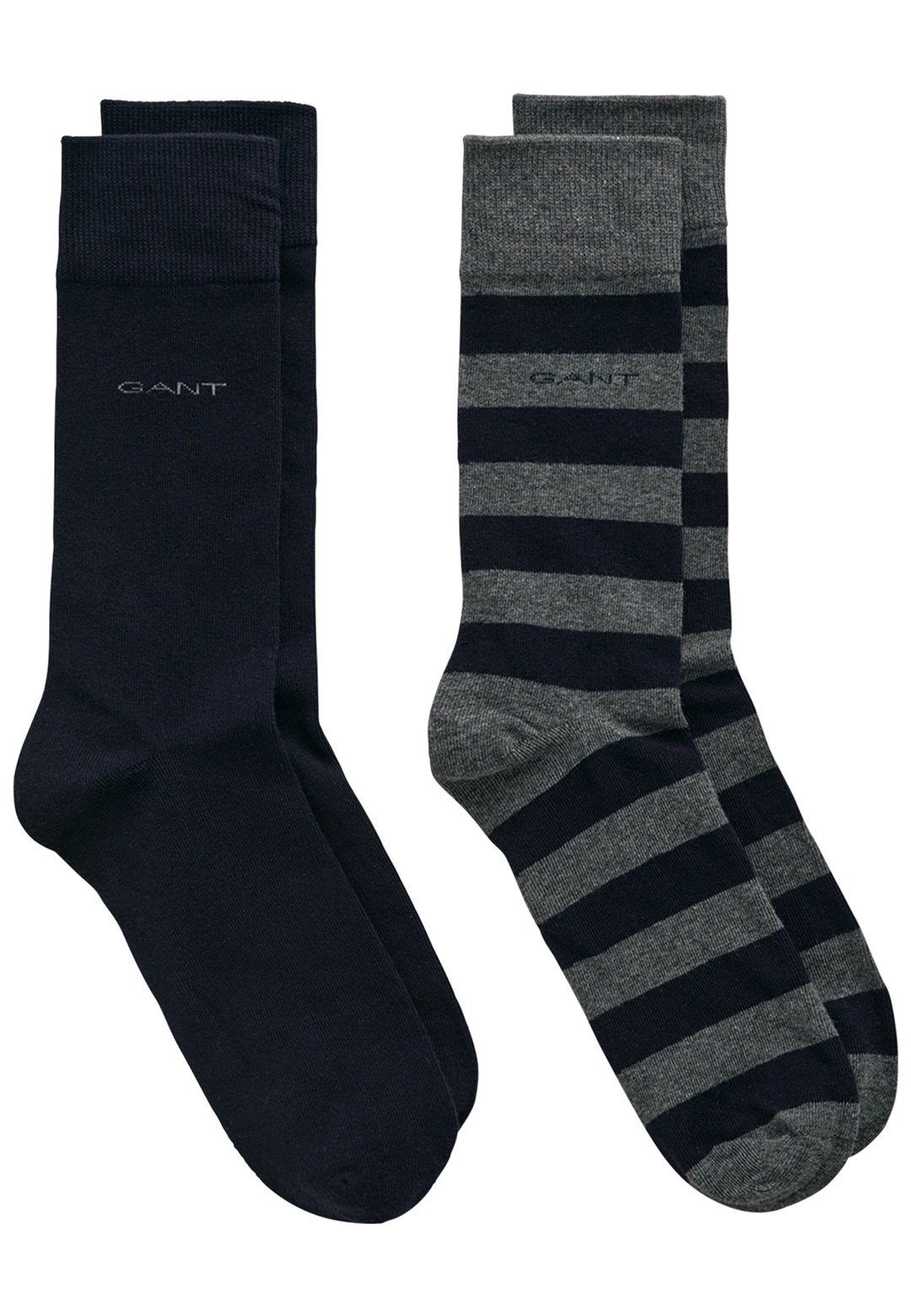 GANT 2-PACK BARSTRIPE SOLID - Socken - charcoal melange/grau