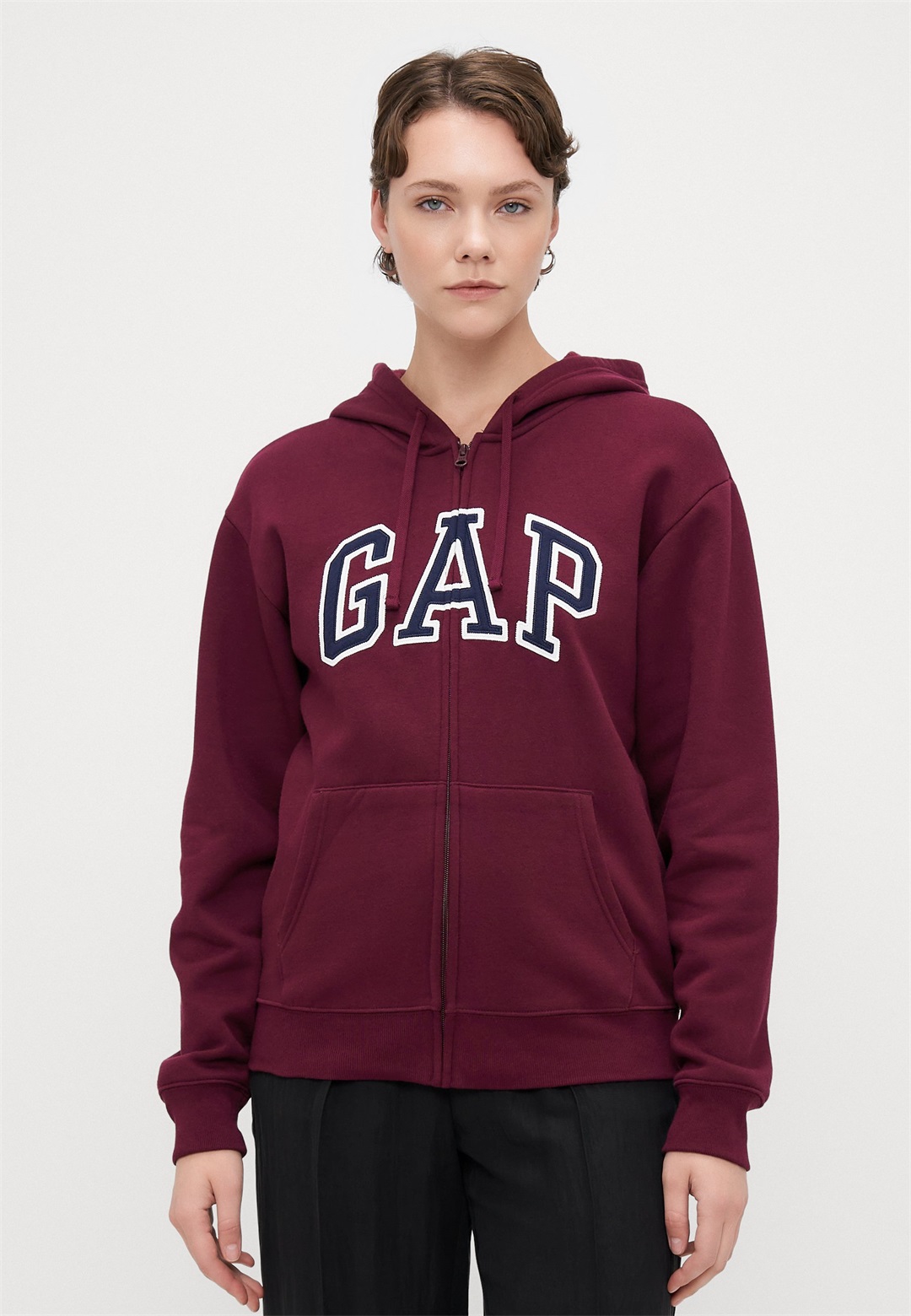 Gap Tall HERITAGE - Sweatjacke - ruby wine/bordeaux