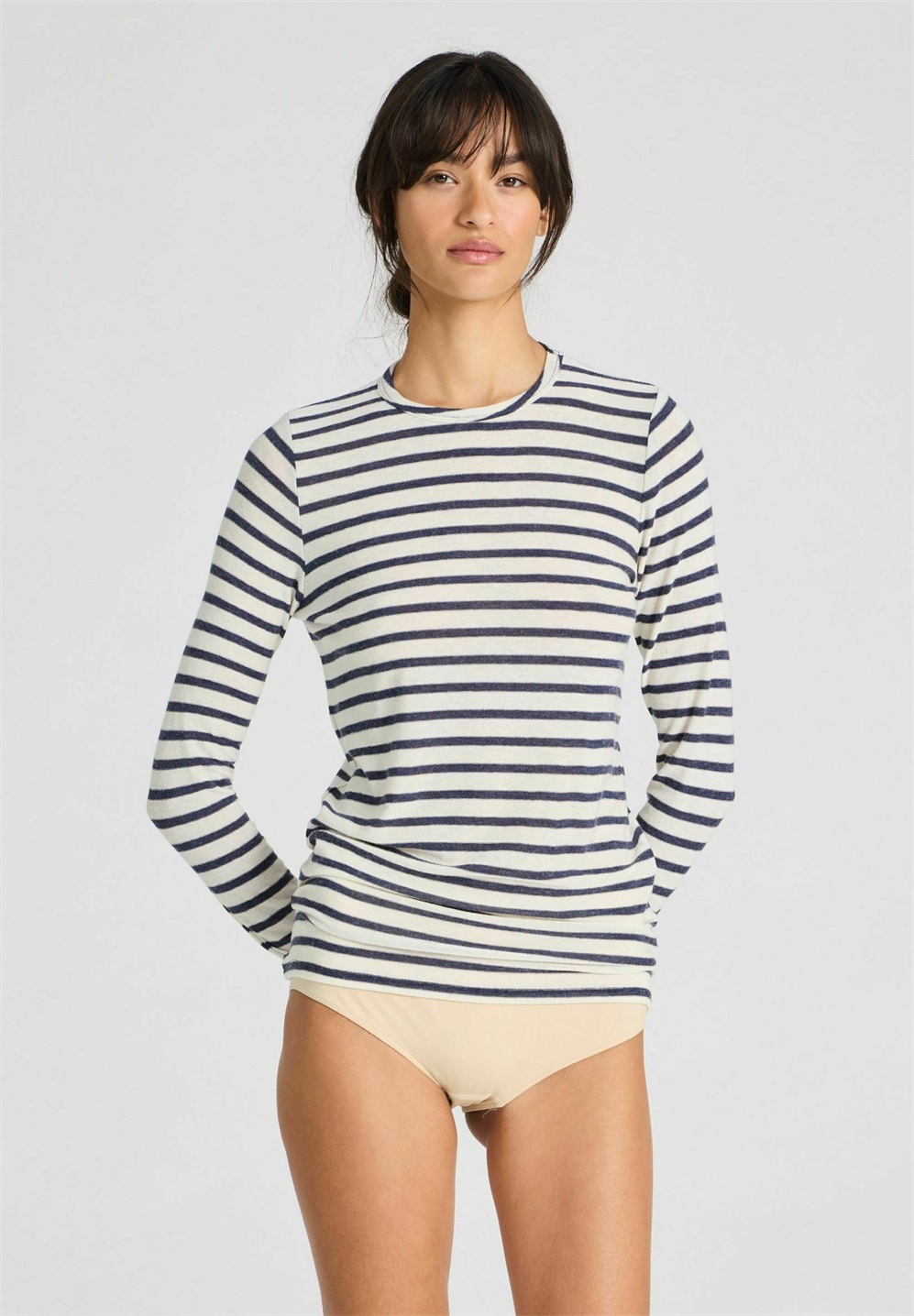 GAI+LISVA THYRA SAILOR - Langarmshirt - 197 reverse denim stripe/dunkelblau