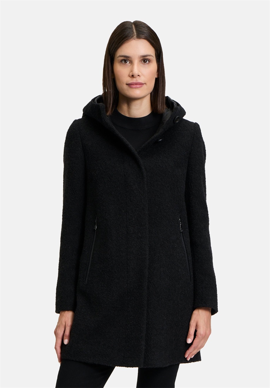 Gil Bret MIT KAPUZE - Klassischer Mantel - schwarz