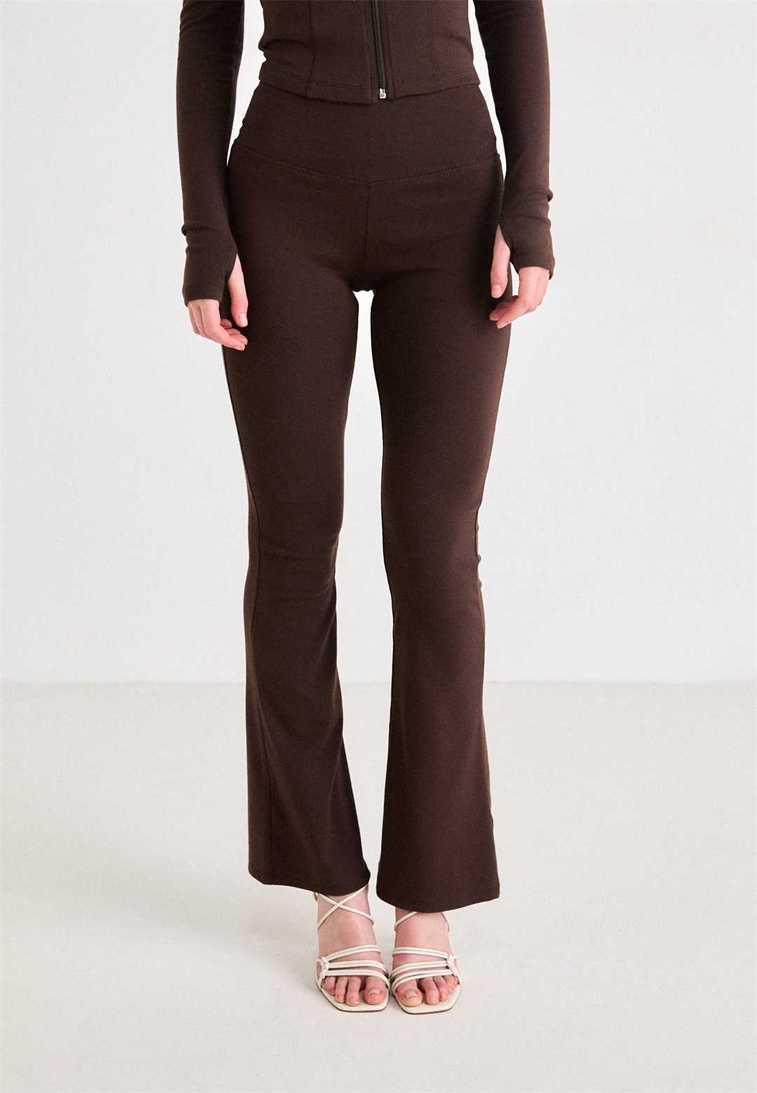 Gina Tricot SOFT TROUSERS - Stoffhose - java/braun
