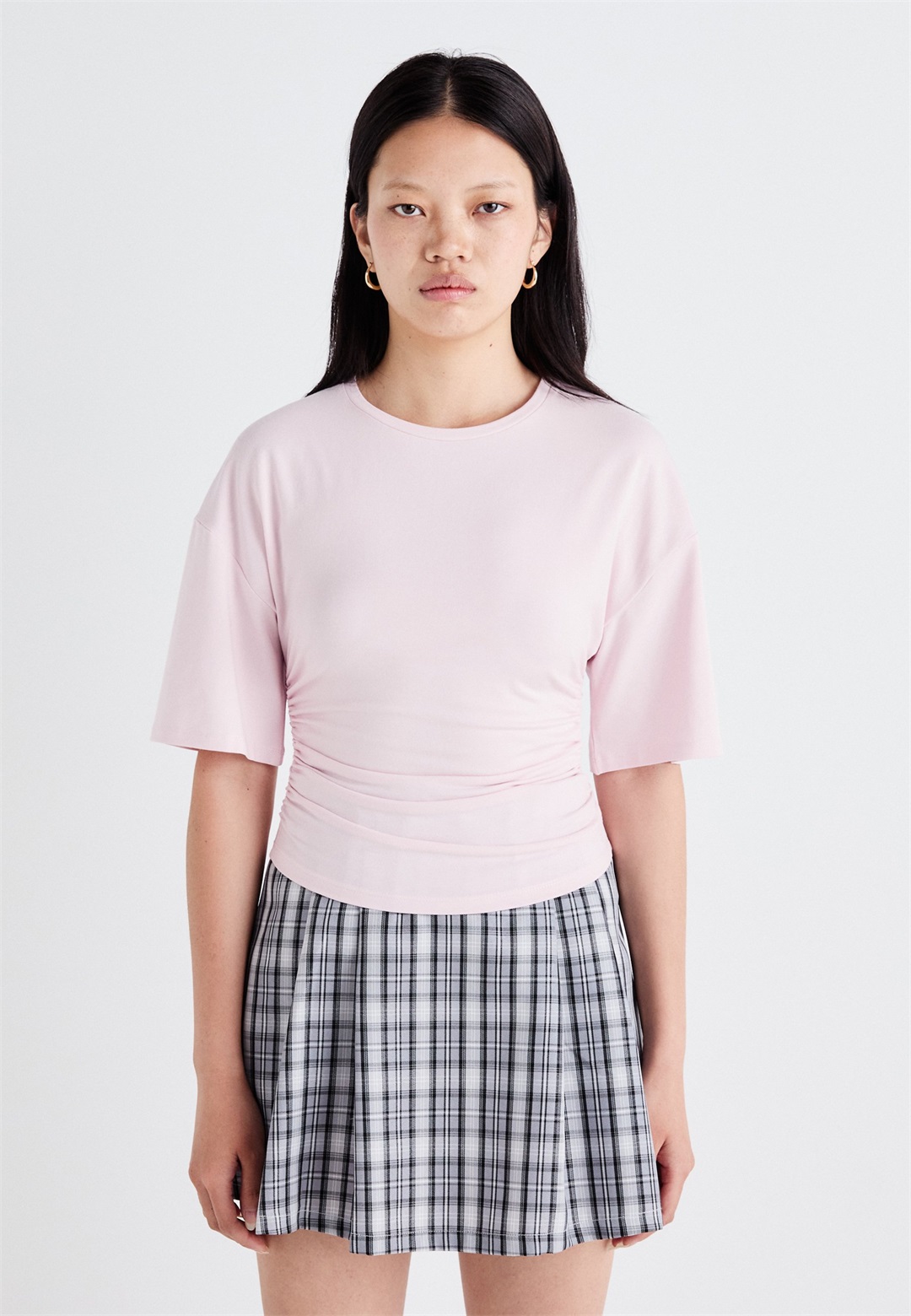 Gina Tricot SOFT TOUCH RUCHED TEE - T-Shirt basic - ballet slipper/rosa