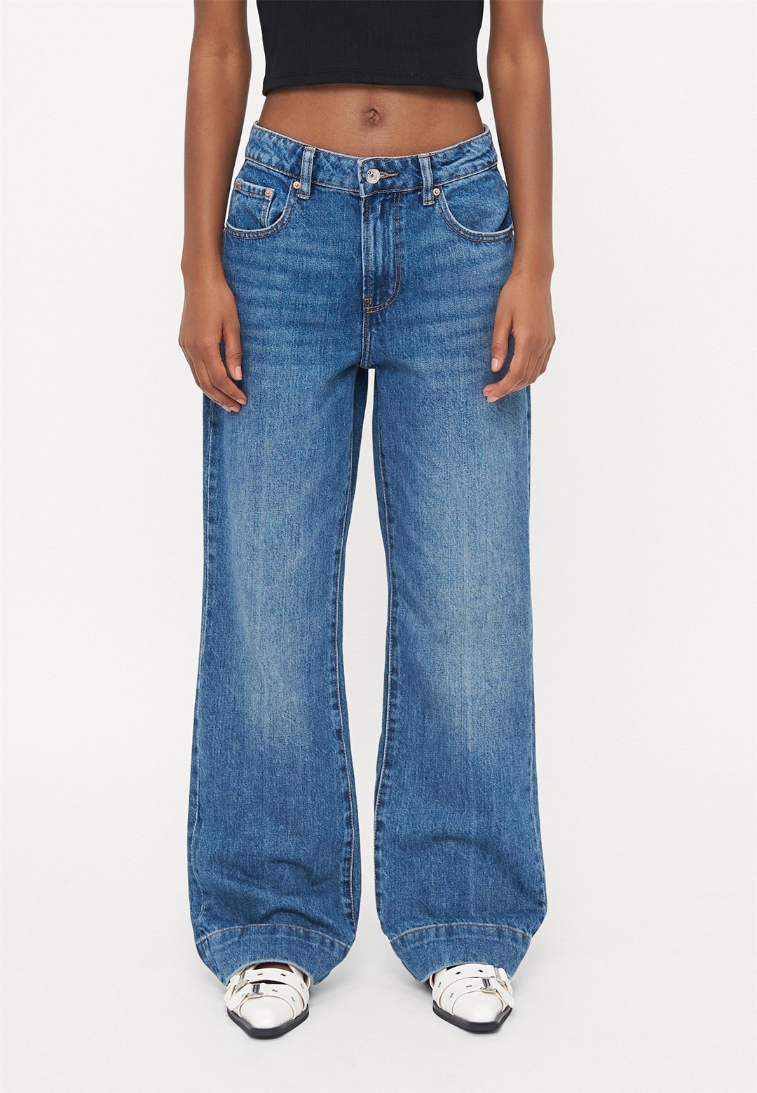 Gina Tricot Petite SCANDI - Wide Leg - blue/blau