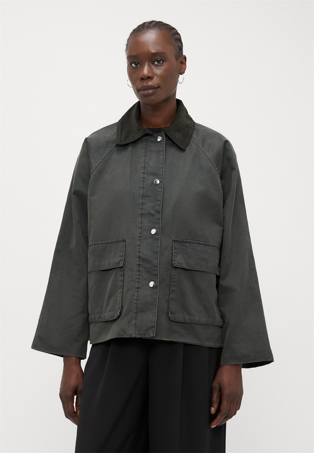 Gina Tricot Tall WAXED EFFECT JACKET - Leichte Jacke - dark green/dunkelgrün