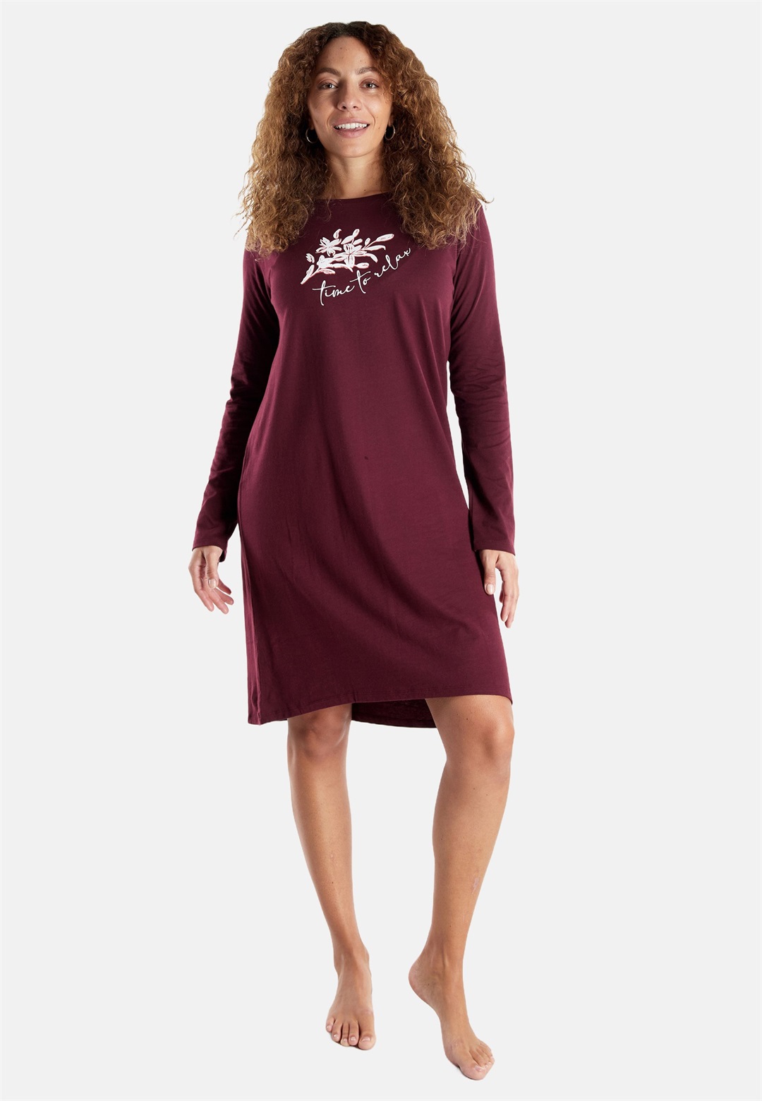 Götzburg Nachthemd - lila mittel uni/dunkellila