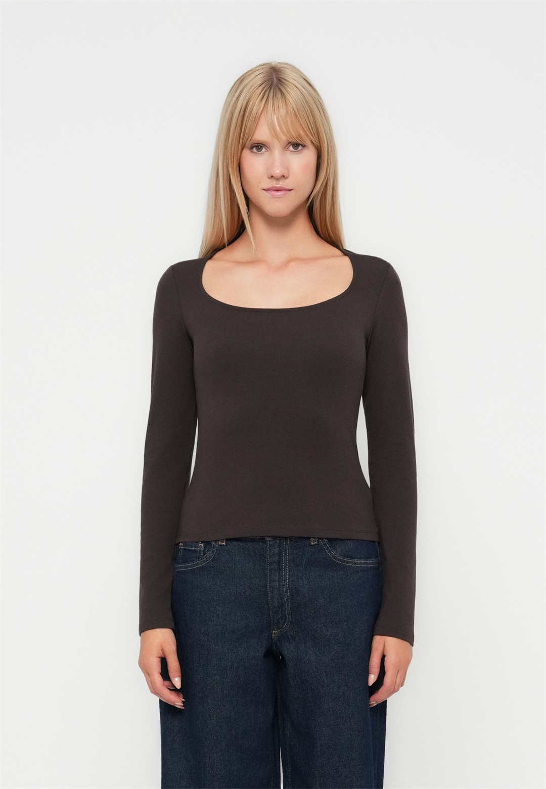 GAP V HORSESHOE - Langarmshirt - terra brown/braun