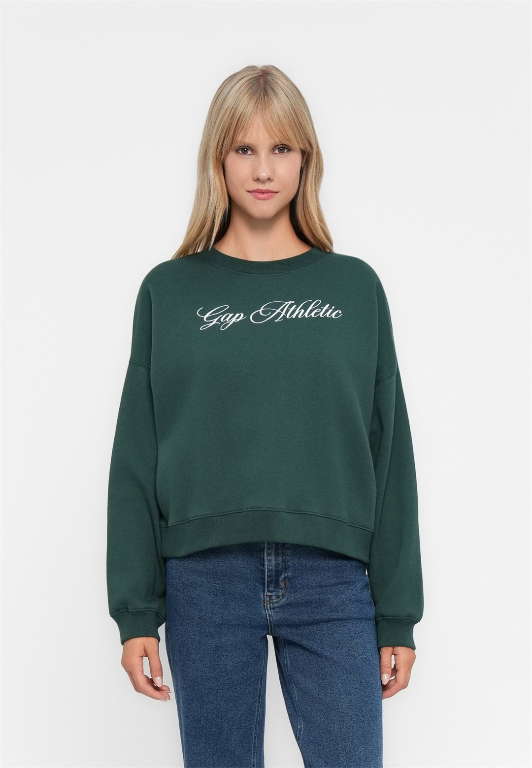 GAP LOGO WEDGE PULLOVER - Sweatshirt - deep hunter/braun