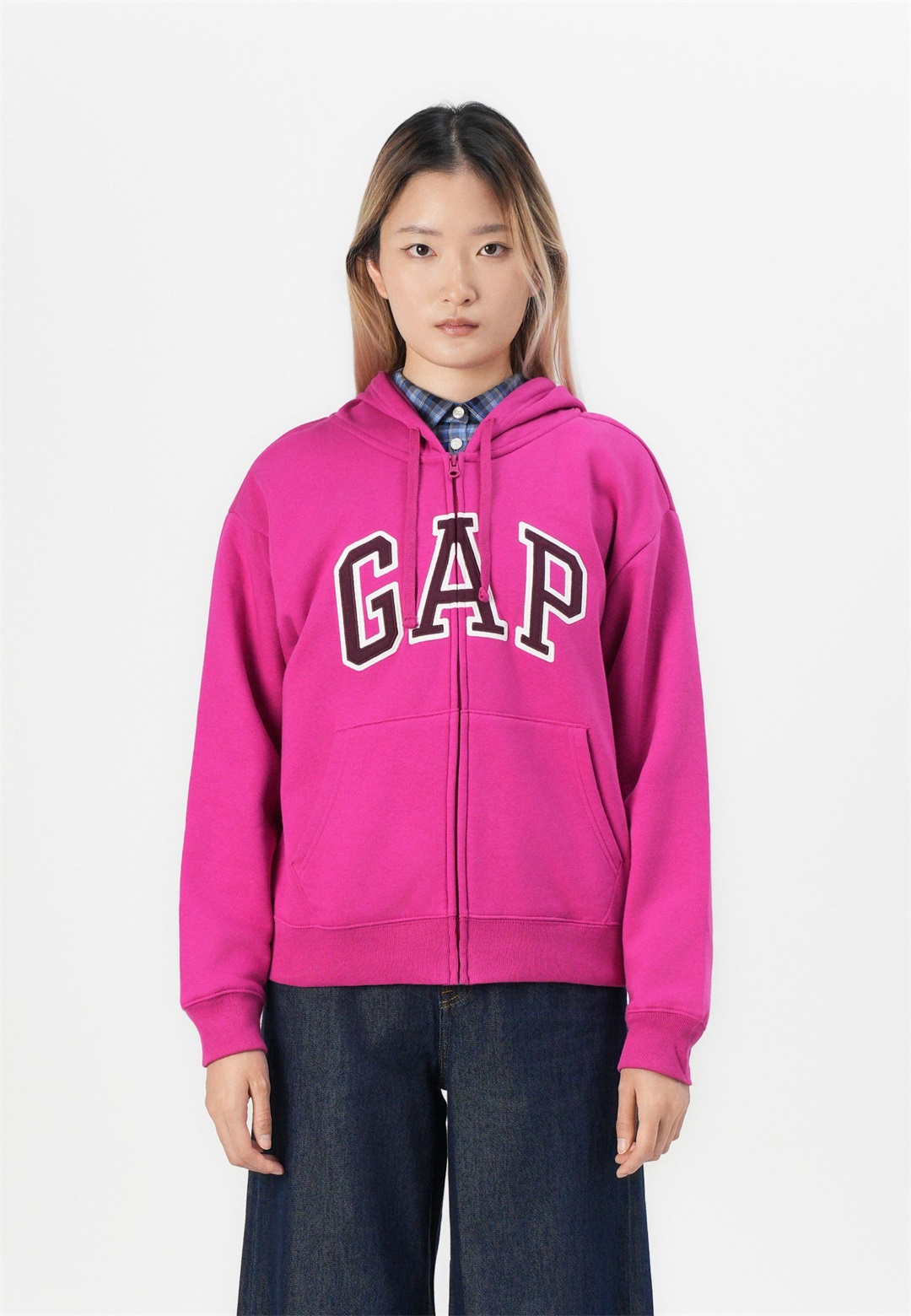 GAP HERITAGE - Sweatjacke - bright fuchsia/pink